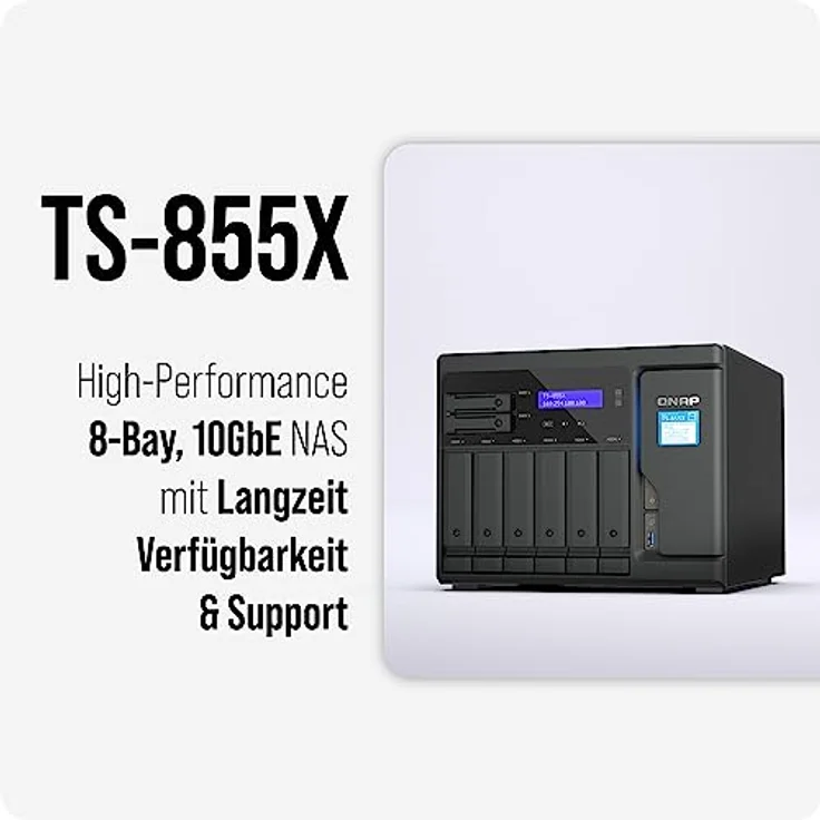 Qnap TS-855X-8G | 8-Bay, Intel Atom 8-Core, PCIe Gen3, 10 Gigabit NAS – Bild 2
