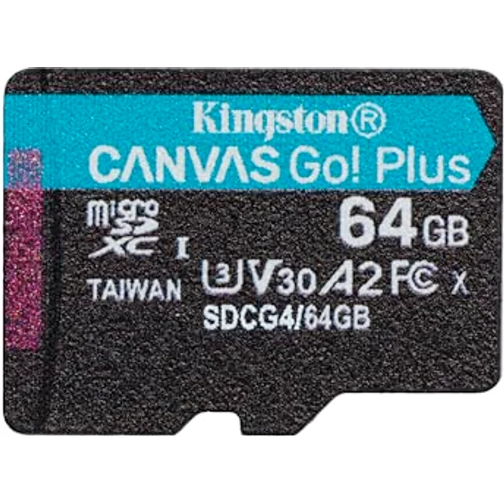 Kingston Canvas Go Plus microSDXC Speicherkarte Gen4, 64GB, 200MB/s, A2 U3 V30, ideal für 4K-Videos und mobiles Gaming – Bild 1
