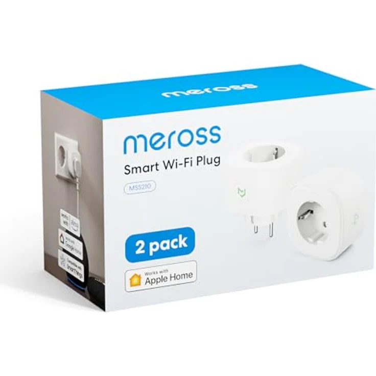 Meross MSS210EU, Smart Plug mit Wi-Fi, Sprachsteuerung und Timer-Funktion, sicherheitszertifiziert – Bild 1