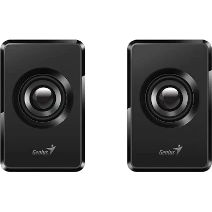 Genius SP-U125 USB-betriebene Stereo-Lautsprecher mit 3,5-mm-Audio-Kopfhöreranschluss, Schwarz – Bild 2