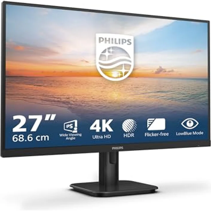 Philips 27E1N1800A - 27 Zoll Ultra HD Monitor, HDR10, Schwarz – Bild 2