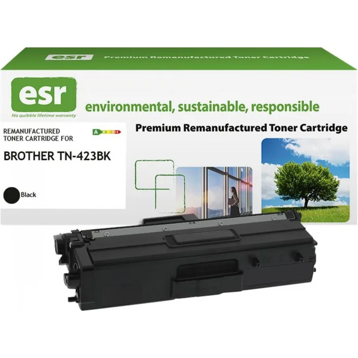 ESR Toner TN-423BK, Tonerkartusche kompatibel mit Brother, hohe Kapazität, remanufakturiert, schwarz