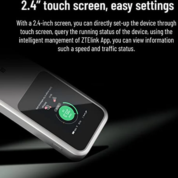 ZTE MU5120 - der leistungsstärkste tragbare 5G WiFi Hotspot, riesiger 1000mAh Akku, 18W Rückladung, NFC, 2,4 Zoll Touchscreen, verbindet 32 Geräte - SIM-Slot Unlocked – Bild 5