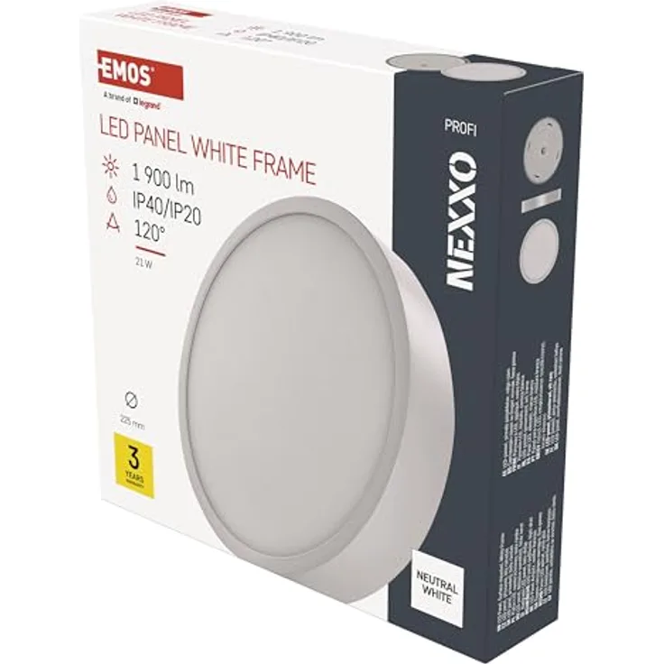EMOS LED Panel 21 W, runde 1900 lm Deckenleuchte, Wandleuchte, neutralweiß 4000K