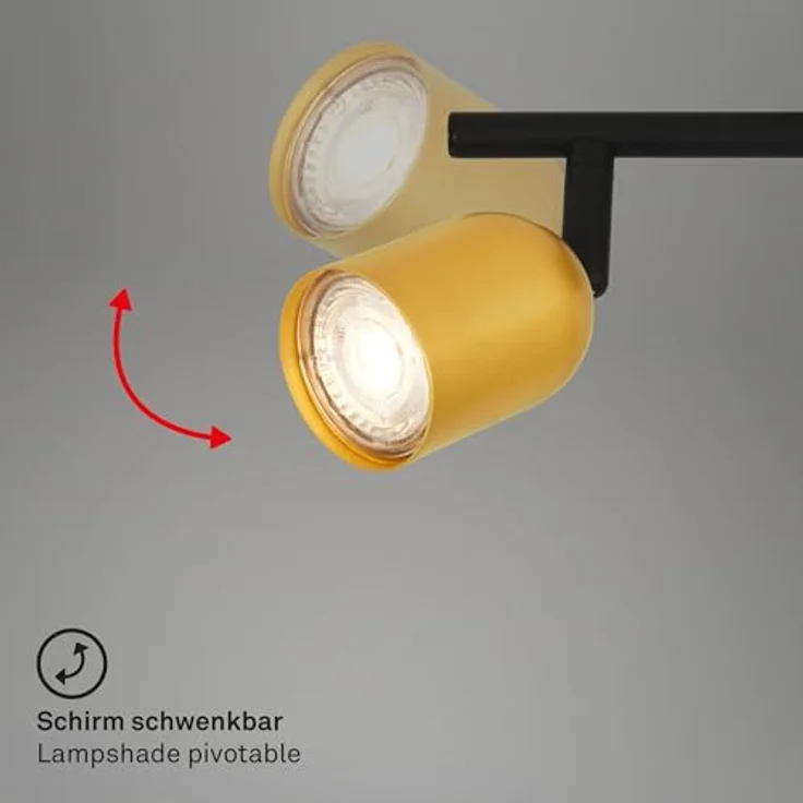 BRILONER Deckenlampe, 4-flammig, schwenkbar, Schwarz-Gold – Bild 3