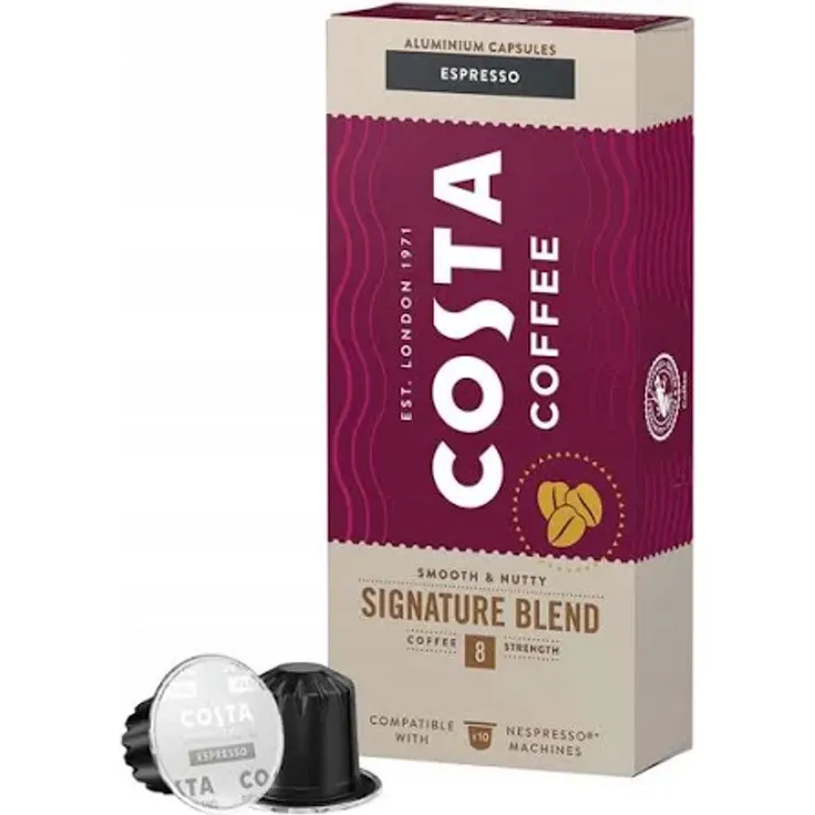 Costa Coffee Kaffeekapseln Signature Blend, Nespresso ESPRESSO kompatibel 10 Kapseln