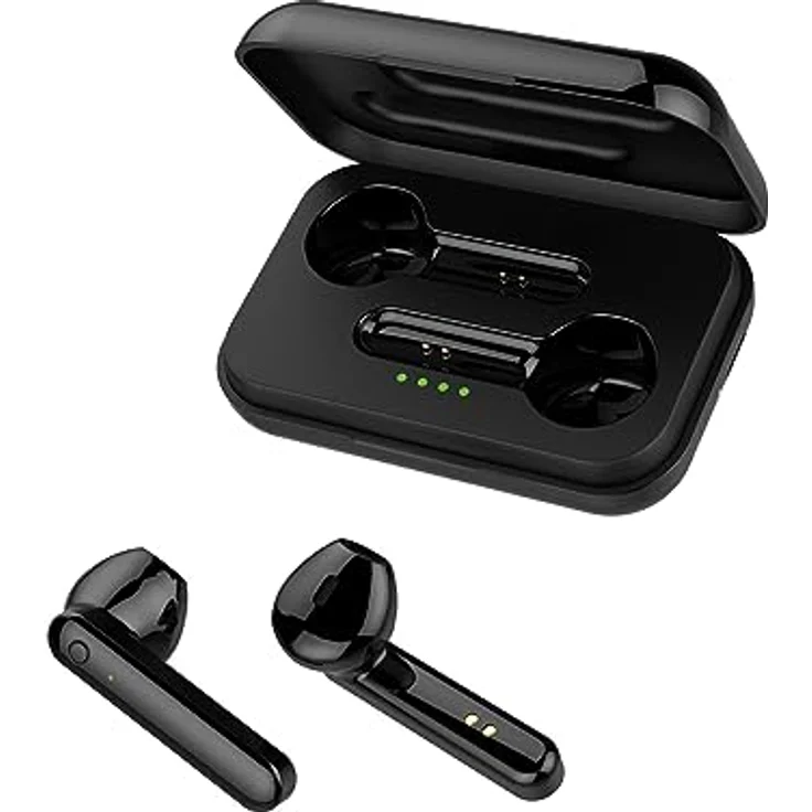 FOREVER TWE-110 Earp Bluetooth-Kopfhörer mit Ladetasche schwarz TWS Touch-Control Integriertes Mikrofon In-Ear Ohrhörer Kabellos Headset Mit Powerbank – Bild 1