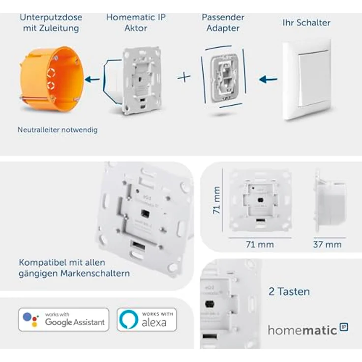 Homematic IP Jalousieaktor für Markenschalter (HmIP-BBL) – Bild 3