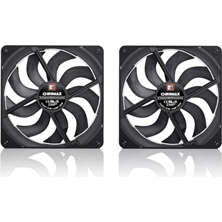 Noctua NF-A14x25 G2 PWM Sx2-PP chromax.black, Doppellüfter-Set für Push-Pull Anwendungen, schwarze Ausführung mit Anti-Vibrationsbefestigungen – Bild 3