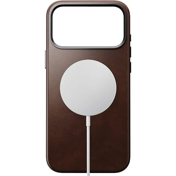 NOMAD Traditional Leather Case für iPhone 17 Pro Max, MagSafe-kompatible Echtlederschutzhülle in Rustic Brown Horween mit erhöhtem Rand und Mikrofaserauskleidung – Bild 2