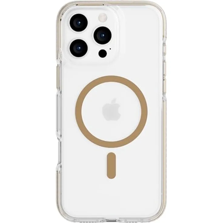 tech21 EvoCrystal für iPhone 16 Pro Max - Aufprallschutz Hülle 15x nach Militärstandard getestet - MagSafe-kompatibel - Gold