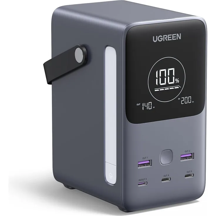 Ugreen NEXODE - Power Bank (48000 mAh, 300 W), Powerbank, Grau mit blitzschnellem Laden und langer Akkulaufzeit