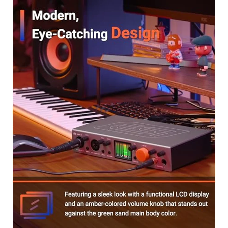 ESI Amber i4, 24-bit/192kHz USB-C Audiointerface mit 4 Ein-/4 Ausgängen, 4x TRS-Line-Eingänge und 2x Mic-Pre-Eingänge – Bild 4
