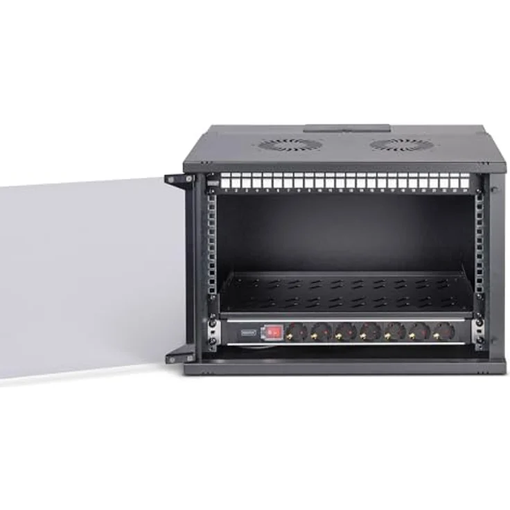 Digitus 19" SOHO PRO Netzwerk-Set, 7HE Wandgehäuse mit Zubehör, Schwarz – Bild 4