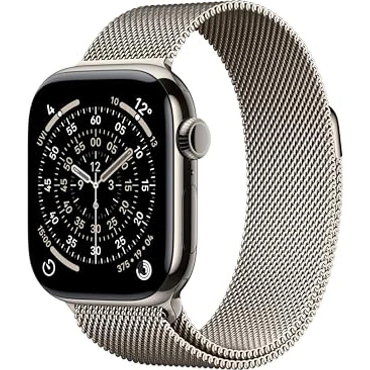 Apple Watch Series 11 Cellular, 42 mm, Titangehäuse Natur, Milanaise Armband Natur - S/M – Bild 1