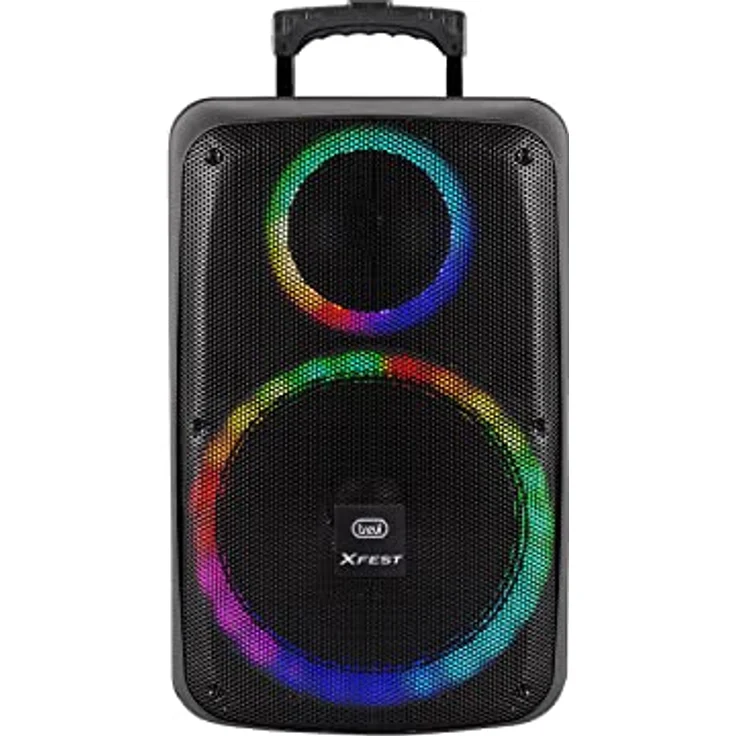 Trevi XF 1250 KB, Tragbarer Bluetooth Lautsprecher mit Mikrofon und Discolight-LED, Schwarz – Bild 4