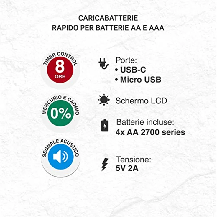 Uniross Ultra Fast Schnellladegerät für AA / HR6 und AAA / HR03 Batterien, USB-Stromversorgung mit 4 AA 2700mAh wiederaufladbaren Batterien – Bild 3