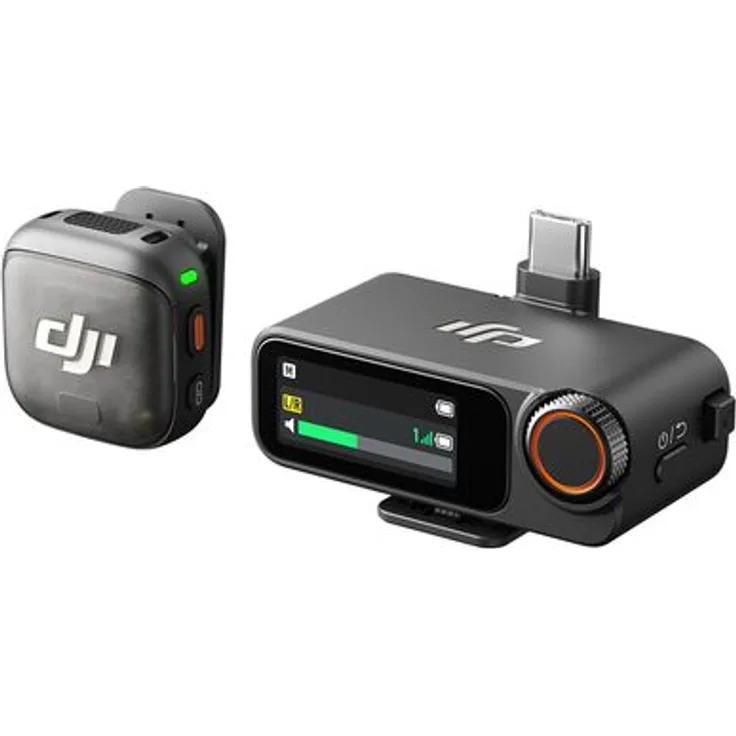 DJI Mic 3, Mini Wireless-Mikrofon mit 1 Sender + 1 Empfänger, verlustfreie Audioübertragung, adaptive Verstärker-Regelung, Dualband-Anti-Interferenz