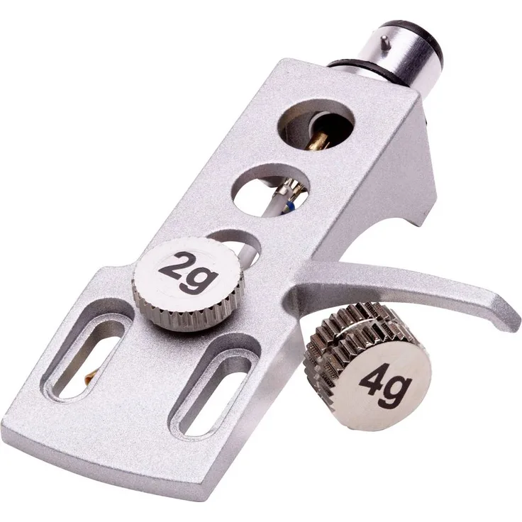 Analogis HS-11 Systemträger, hochwertiger Aluminium Headshell mit integrierten vergoldeten Kontakten und Zusatzgewichten für optimale Auflagekraft