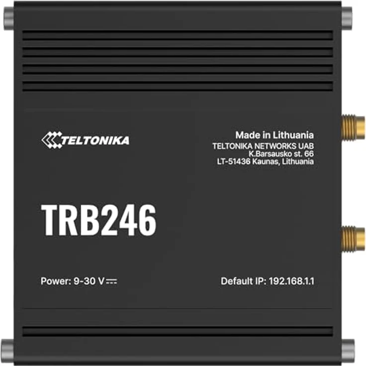 Teltonika TRB246, Router mit robusten Konnektivitätsoptionen, IP30 Gehäuse in Schwarz – Bild 1
