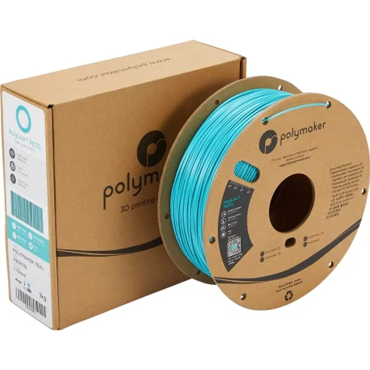 Polymaker PolyLite PETG Teal, 3D-Druckfilament, 1,75mm, 1kg, ausgezeichnete Qualität und Zuverlässigkeit, transparent – Bild 5