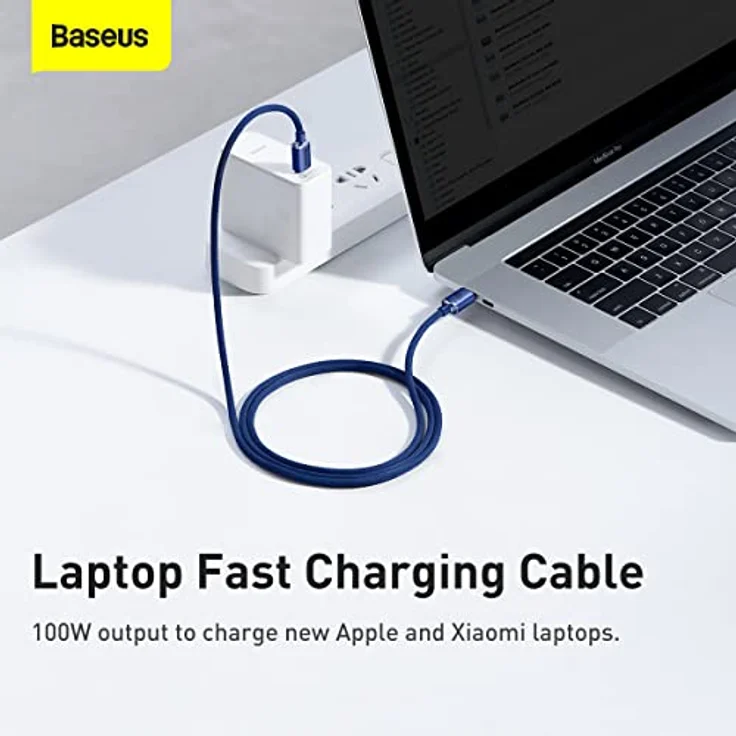 Baseus Crystal Shine Series, USB Typ C auf USB Typ C Schnelllade- und Datenübertragungskabel, 100W, 1,2m, blau – Bild 2