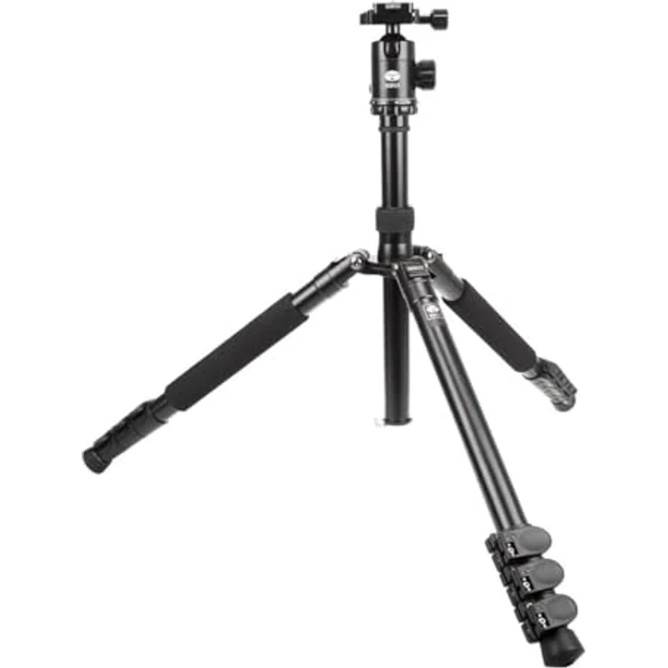 Sirui ET-2004-E-20 Easy Traveler Dreibeinstativ (mit E-20 Kopf, Aluminium, Höhe: 144 cm, Gewicht: 1,65 kg, Belastbarkeit: 12 kg, mit Tasche und Gurt) schwarz – Bild 3
