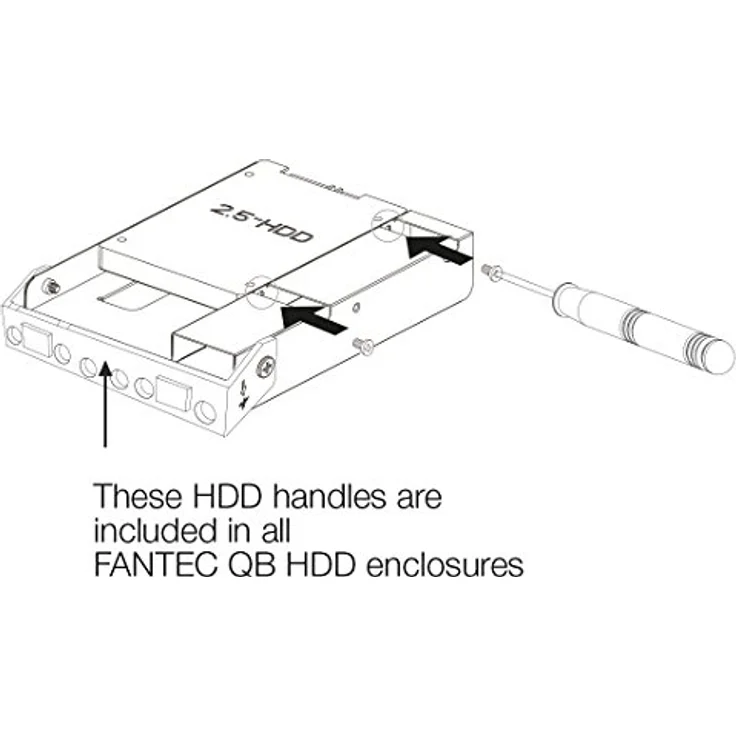 FANTEC QB-Bracket 25, 3,5'' zu 2,5'' Festplatten Adapter für Gehäuse der QB-Serie, schwarz – Bild 2