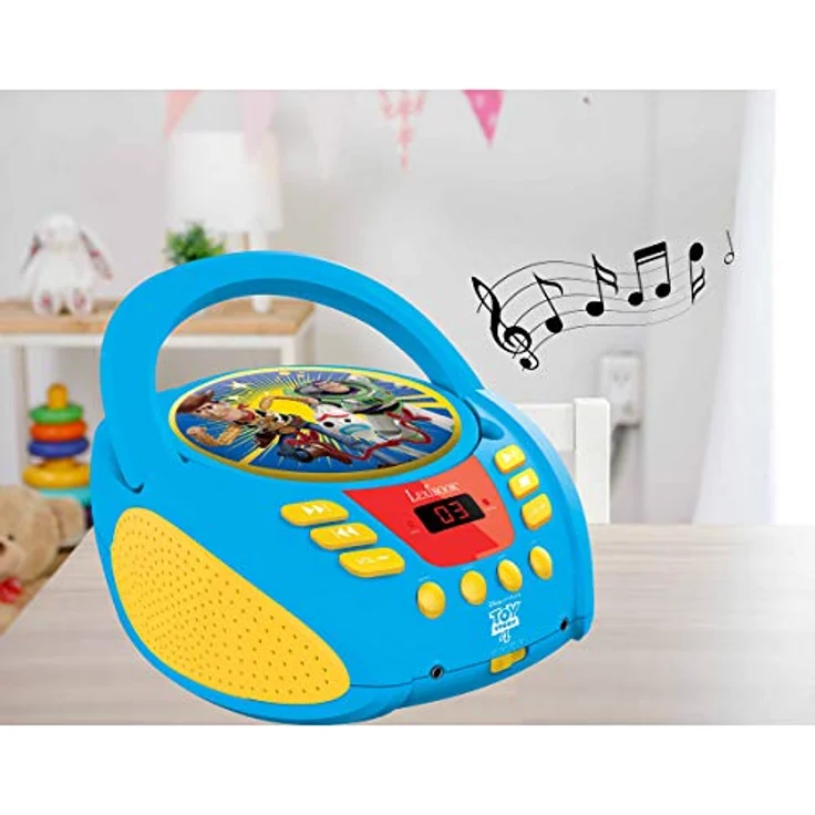 Lexibook Disney Toy Story Buzz & Woddy Boombox CD-Player, Mikrofonanschluss, AUX-Eingangsbuchse, AC-Betrieb oder läuft mit Batterien, Blau, RCD108TS – Bild 7