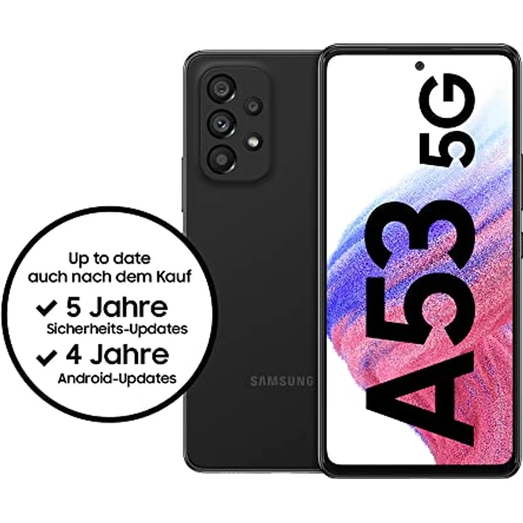 Samsung Galaxy A53 5G Smartphone Dual-SIM Android Handy 6 GB RAM 128GB Speicher Awesome Black + 30 Monate Garantie – Bild 2