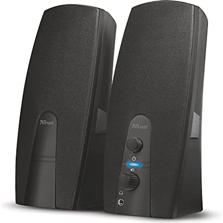 Trust Almo 2.0 PC Lautsprecher Set, 10 Watt, 3,5 mm AUX Klinke, Boxen mit USB-Stromversorgung, Speaker Set, Lautsprecher für PC, Laptop, Computer - Schwarz – Bild 1