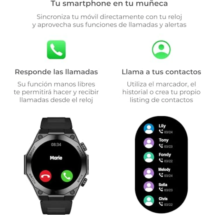 KSIX Titanium Smartwatch, 1,43 Zoll AMOLED-Display, Anruffunktion, wechselbare Armbänder, wasserdicht IP67 – Bild 8