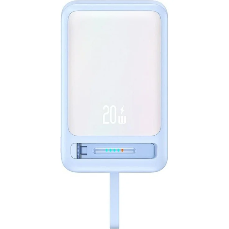 Usams Powerbank XM Series CD219, 10000 mAh, MagSafe-kompatibles Wireless Charging, USB-C, integrierte LED-Taschenlampe, Handwärmer-Funktion, Blau