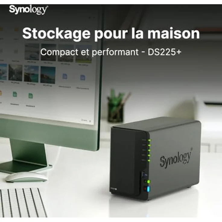 Synology Diskstation DS225+ NAS System, 2GHz Intel Celeron J4125, 4-Core, 2GB DDR4 RAM, Desktop, 2x 2,5"/3,5" Speicher, 2.5Gbit und 10Gbit LAN – Bild 5