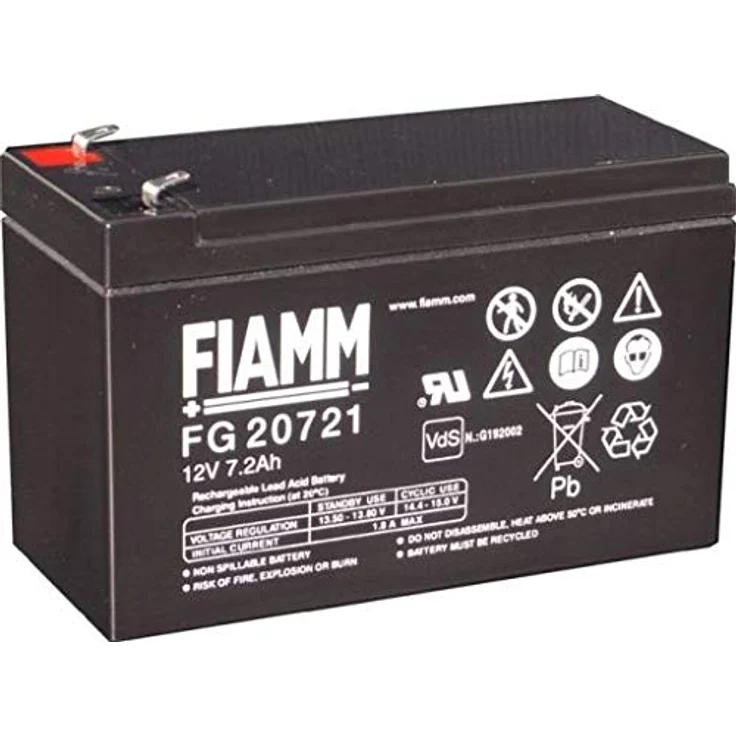 Fiamm FG20721 12V 7,2Ah Blei Akku / AGM Blei Vlies VdS, wartungsfrei, Vliestechnik, geringe Selbstentladung, schlag- und bruchfest, schwarz – Bild 2