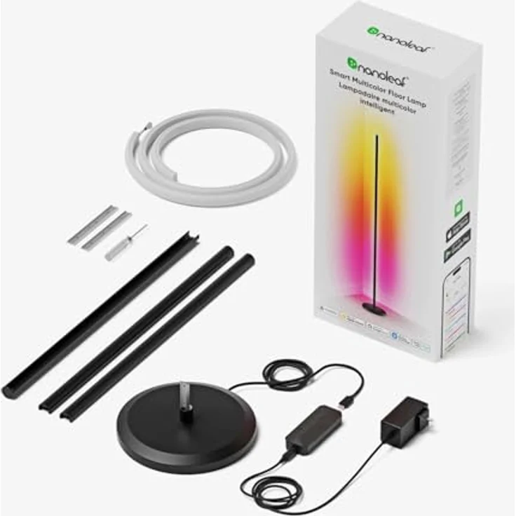 Nanoleaf Matter Smart Stehlampe, RGB IC LED Floor Lamp, Dimmbar, Musik Sync, App & Sprachsteuerung, für Wohnzimmer und Schlafzimmer Gaming Deko – Bild 1