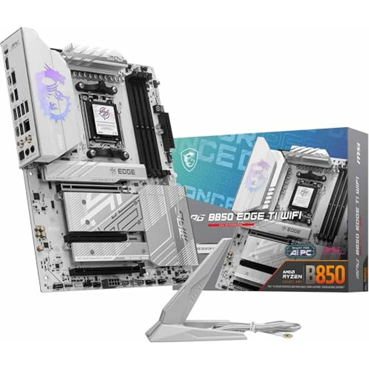 MSI MPG B850 Edge TI WiFi Mainboard, ATX - Unterstützt AMD Ryzen 9000/8000/7000 Prozessoren, DDR5 Memory Boost (8400+MT/s OC), PCIe 5.0 x16, M.2 Gen5, Wi-Fi 7, 5G LAN – Bild 1