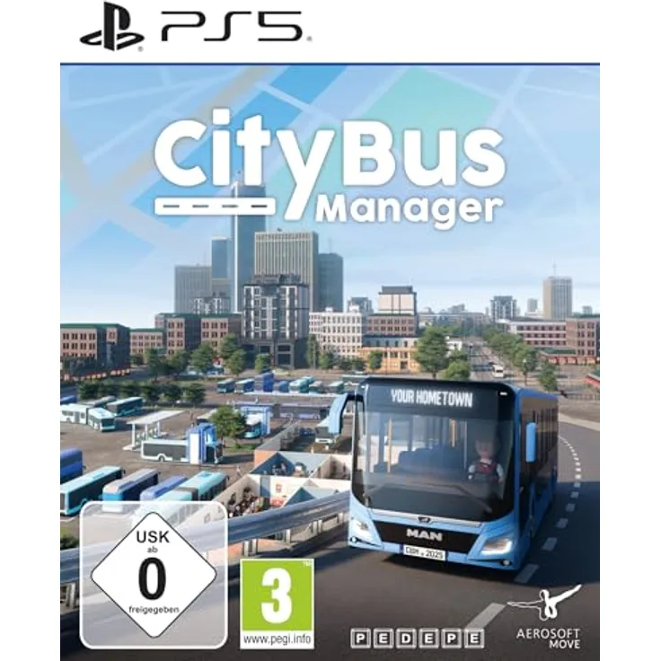Aerosoft City Bus Manager, PS5-Spiel mit Echtzeit-Busverfolgung, Fahrgastmanagement und Ersatzteilverwaltung