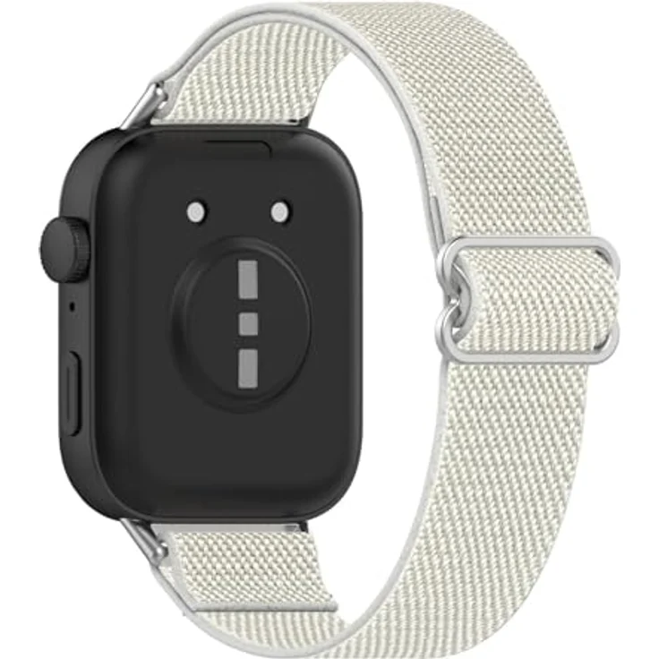 GIOPUEY Armband für Huawei Watch Fit 5/5 Pro/Fit 4/4 Pro/Fit 3, elastisches geflochtenes Nylonband in Beige, unisex, atmungsaktiv und komfortabel – Bild 1