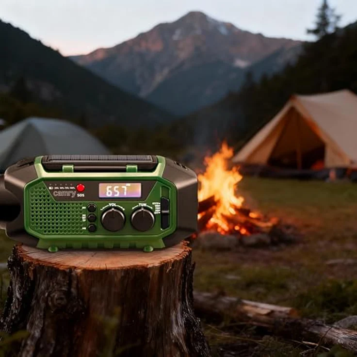 Camry CR1919 Notfallradio, multifunktional mit Solar, Dynamo und USB-C, Bluetooth 5.0, 4000 mAh, grün – Bild 6