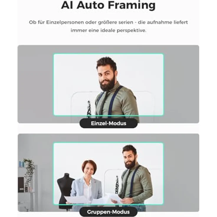 OBSBOT Meet SE 1080P@100 FPS Webcam für PC mit 1/2,8" Sensor, KI-Bildanpassung & Autofokus, Beauty Mode, Gestensteuerung, Staggered HDR, Webcam für Streaming, Meetings (Aurora Green) – Bild 4