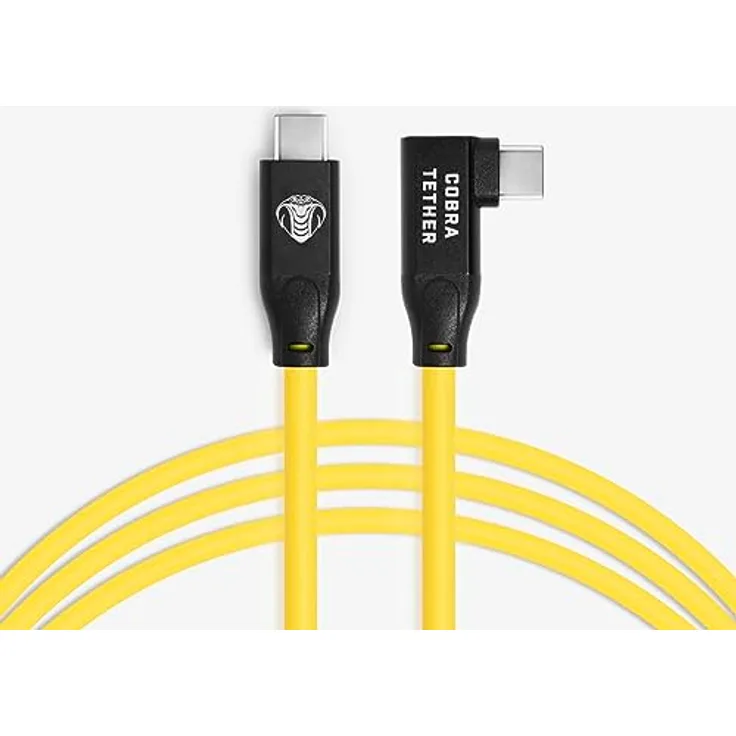 Cobra Tether CobraTether USB-C auf USB-C Kabel 90°, 5m, Gelb