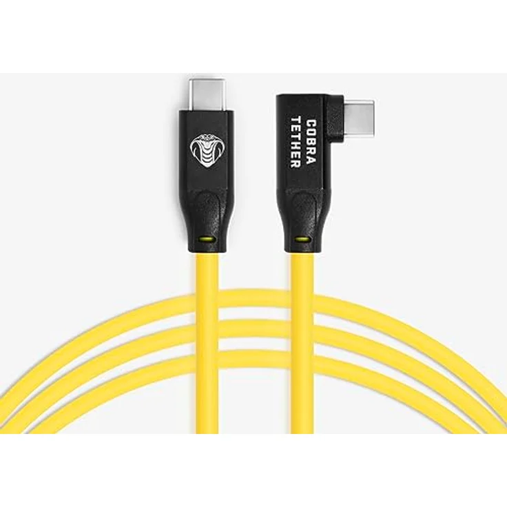 Cobra Tether CobraTether USB-C auf USB-C Kabel 90°, 5m, Gelb – Bild 1