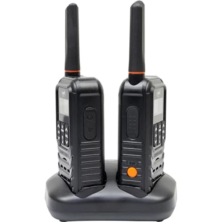 PNI PMR R80 PRO, Tragbarer Radiosender 2er-Set, 0,5 W, 16 Kanäle, wasserdicht IP67, LED-Taschenlampe, SOS-Taste, VOX, USB-C – Bild 2