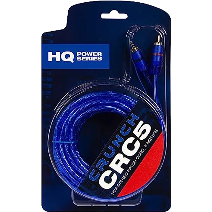 Crunch CRC5 Cinch-Kabel 5,00 m, doppelt geschirmt, 2 x Cinch-RCA Stecker - 2 x Cinch-RCA Stecker