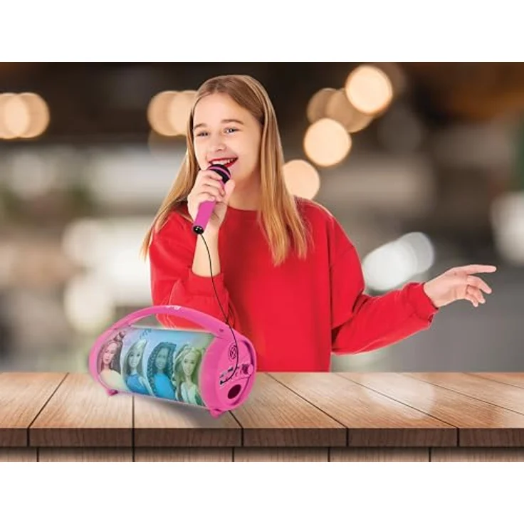 Lexibook Barbie Bluetooth-Lautsprecher mit Mikrofon, mehrfarbige Lichteffekte, kabellos, USB-Anschluss – Bild 7