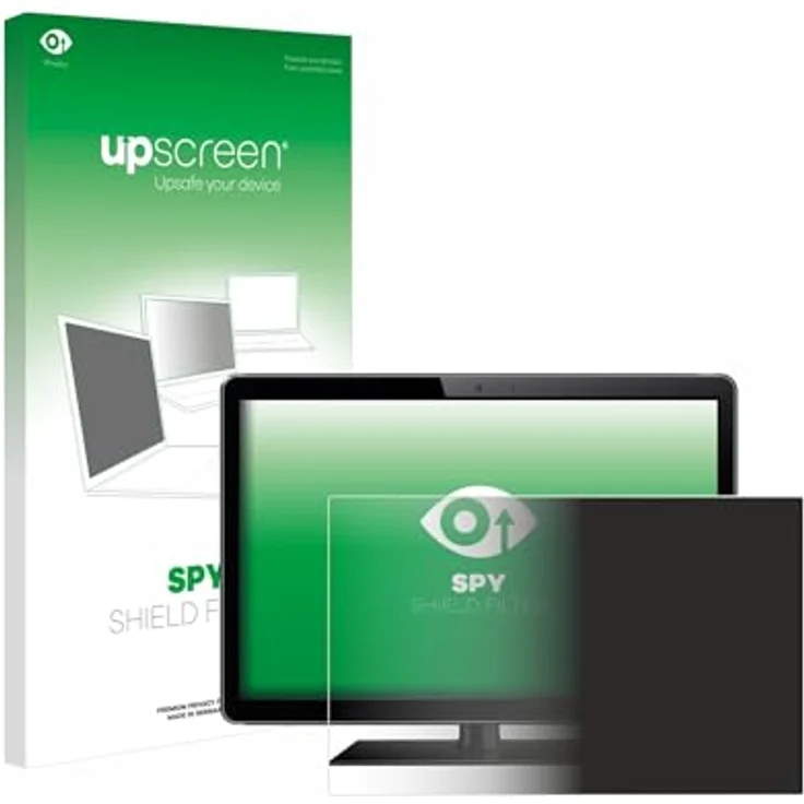 upscreen Blickschutzfilter für Displays 15.6" (39.6 cm) [345x194 mm, 16:9], beidseitig verwendbar mit antibakterieller Oberfläche und Blaulichtfilter – Bild 1