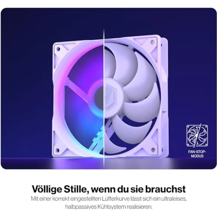 ENDORFY Stratus 120 White PWM ARGB, 120 mm Gehäuselüfter mit automatischem Lüfterstopp, PWM-Steuerung und hoher Leistungsfähigkeit bei Strömungsbeschränkungen, Weiß – Bild 5