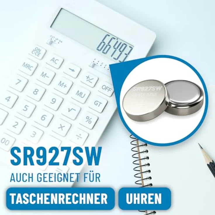 ABSINA SR 927 SW Uhren Knopfzelle 1,55V Silberoxid 10er Pack - Lange Haltbarkeit & auslaufsicher - Knopfzelle 395, Silber – Bild 3