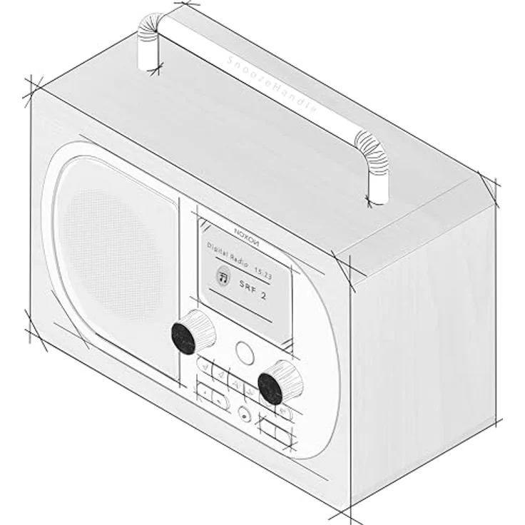Noxon Eiger DAB+ und UKW-Radio, Bluetooth, Kopfhöreranschluss, Walnuss, Akkubetrieb bis 40 Stunden – Bild 5